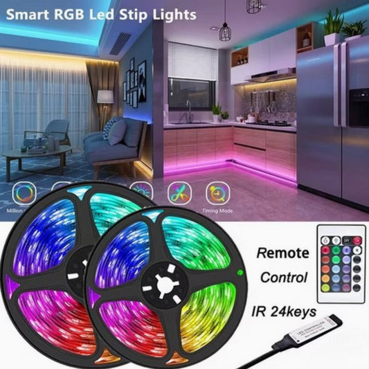 RGB LED Strip Light with Wireless Controller and Power Supply